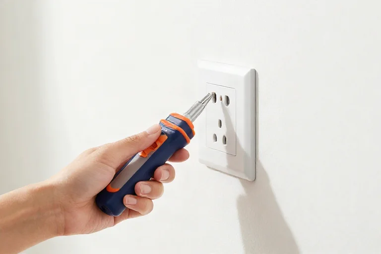 Testing a wall outlet with a non-contact voltage tester