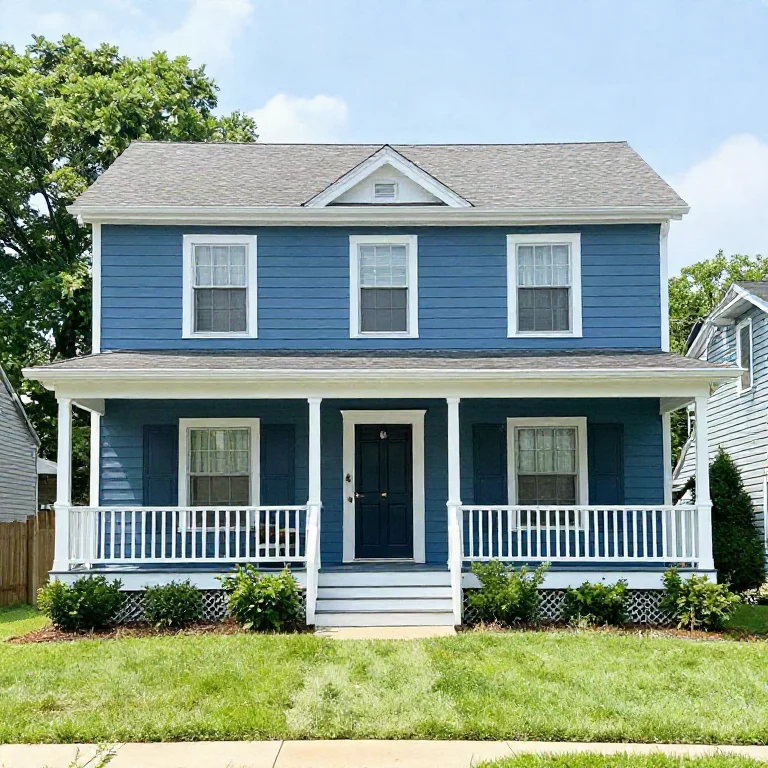 Freshly painted two-story home exterior